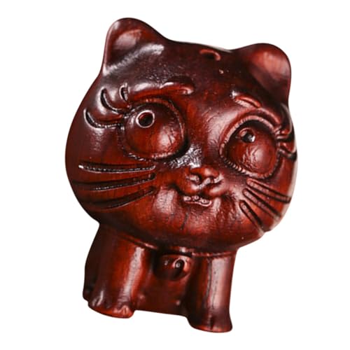 Figurines de chat miniatures en bois pour une déco zen