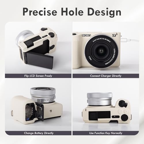 Funda de silicona suave para cámara Sony ZV-E10 II color blanco miniatura 4