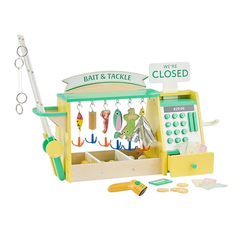 Image of Teamson Kids - My Little Helper Fishing Shop | Wooden Role Play Counter, For Toddlers, Includes Fish & Accessories, STEM Gift, Ages 3+