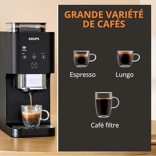 KRUPS Coffee Crush Extra, Machine à café à grains, ultra compacte, nettoyage facile, noir, SA4028E0 – vue 5