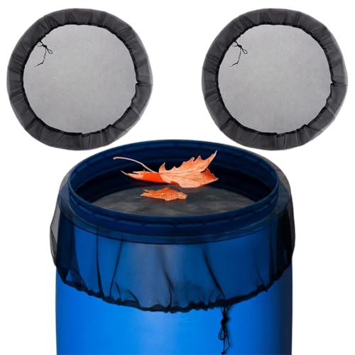 2 Pièces Filet pour Citerne de Pluie Housse pour Tonneau d'eau Filet de Protection Réglable Filet Recuperateur Eau Housse pour Tonneau de Pluie avec Cordon (80 cm)