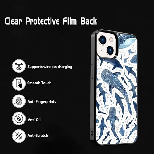 qizjio Cute Shark & Whale Phone Case – Aesthetic Ocean Animals Design, Soft Protective Cover for iPhone 15 by qizjio - Used condition - Image 3