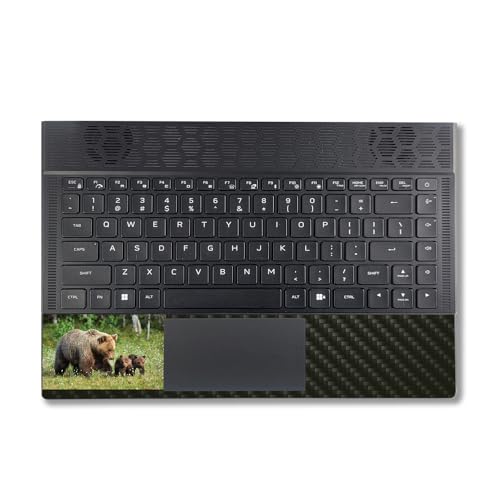 Image of MightySkins Carbon Fiber Skin Compatible with Alienware X14 R2 (2023) Full Wrap Kit - Grizzly | Protective, Durable Textured Carbon Fiber Finish | Easy to Apply & Change Styles | Made in The USA