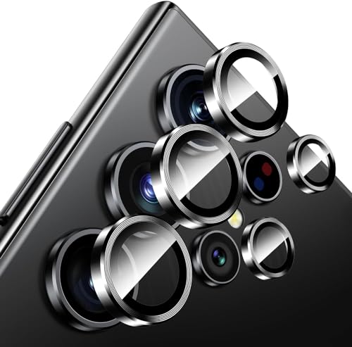 Image of Camera Lens Protector Compatible with Galaxy S24 Ultra | 9H Tempered Glass Camera Lens Guard | HD Clear Scratch Resistant Lens Cover | Case Friendly | Easy Installation Black