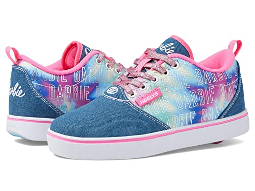 Image of Heelys Girl's Pro 20 Barbie (Little Kid /Big Kid /Adult) Denim /Pink 4 Big Kid (Women's 5) M
