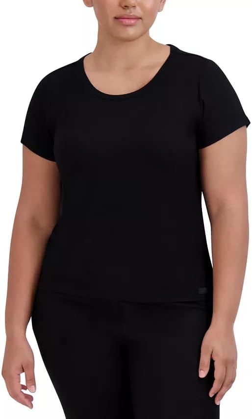 Steve Madden Womens Women's Ribbed Short-Sleeve Sleep Tee - Image 2