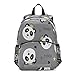 Kcldeci Princess Panda - Mochila infantil con correa de seguridad, color gris con corazón de estrella, antipérdida, para niños y niñas