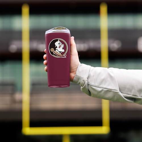Image of Logo Brands NCAA 20 oz Powder Coat Stainless Tumbler -Double-Wall Insulated Everday Tumbler for Hot or Cold Drinks, High Lip Lid, Team Color