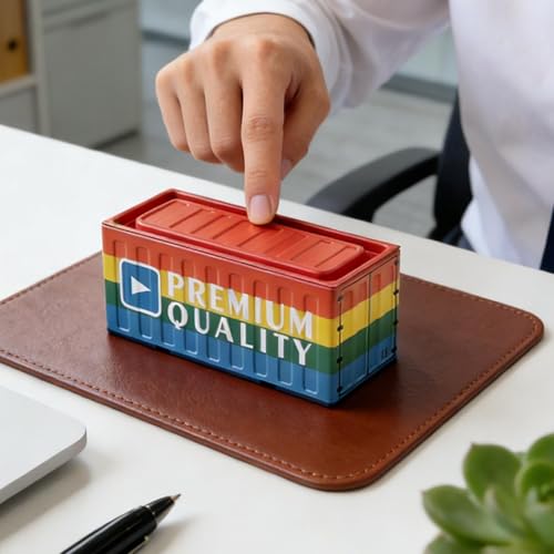 Caja de lápices en forma de contenedor, caja de almacenamiento con tapa, organizador portátil multifuncional de metal a prueba de óxido, estuche de escritorio de estilo industrial, 11,5 x 5 x 5 cm - imagen 4