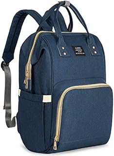Diaper Backpack, Large Capacity Baby Bag, Multi-Function Travel Backpack Nappy Bags, Nursing Bag, Fashion Mummy, Roomy Waterproof for Baby Care, Stylish and Durable by Jewelvwatchro (Navy Blue)