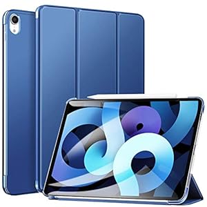Ztotop iPad Air 4 ケース 2020 iPad 10.9 インチ 半透明 ipad pro 11 ケース 2018に対応 ワイヤレス充電 iPad Air 第4世代 ケース 三つ折スタンド 軽量 薄型 iPad Air 10.9 ケースに対応スマートカバー（ブルー）