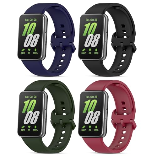 CHANRASI 4 Stück Armband Kompatibel mit Samsung Galaxy Fit 3 Damen Herren,Weiches Silikon Sport Ersatzarmband für Samsung Galaxy Fit 3.