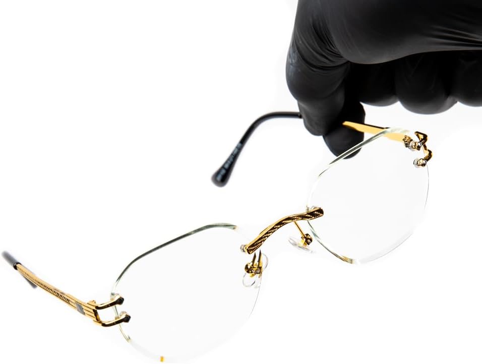 Gold Metal Wire Frame Square Vintage Minimalist Retro 90's Trendy Rimless Rectangle Clear Lens Hip Hop Men's Fashion Framless Glasses For Men And Women - Image 7