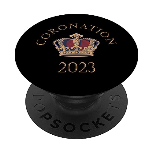 King Charles Coronation 2023 PopSockets Swappable PopGrip, Black