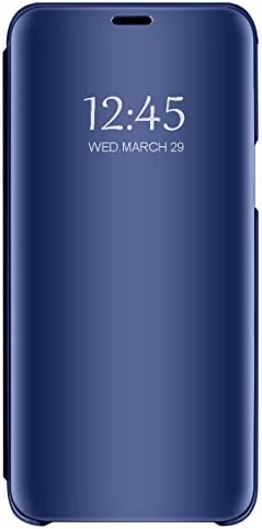 for Samsung Note 9 (2018) Case, Mirror Design Clear View Flip Bookstyle Luxury Protecter Shell with Kickstand Case Cover for Samsung Galaxy Note 9 2018 (Blue, Samsung Galaxy Note 9 2018)