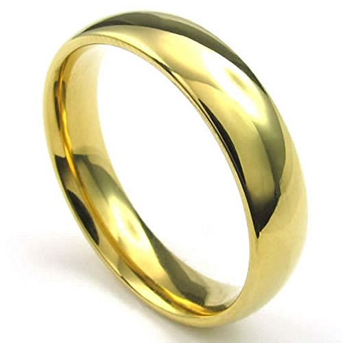 Bague anneau biker acier inoxydable bandes or homme femme
