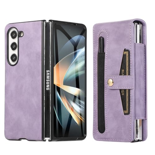 Porte-Stylo Housse Antichoc Violet Cuir PU Samsung Galaxy Z Fold 2 Protection Coque
