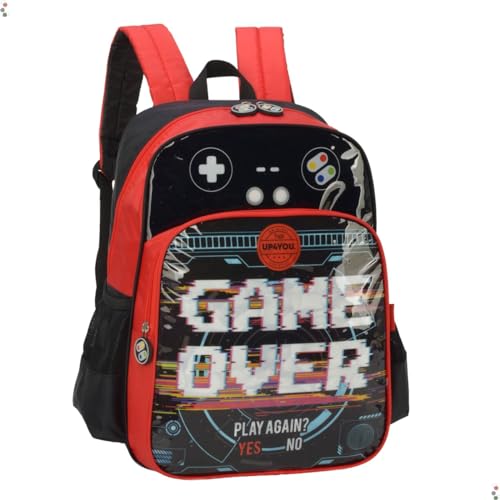 Mochila de Costas Infantil Escolar Game Menino - Luxcel Cor:Vermelho