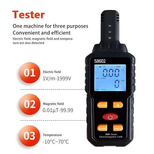 Medidor Digital EMF 3 en 1 S8602 Detector de Radiación miniatura 2