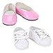 14 1/2 Inch Doll Shoes, Set of 2 | Hot Pink Ballet Flat and White Sneaker Doll Shoes Set, Perfect for Wellie Wishers & More!