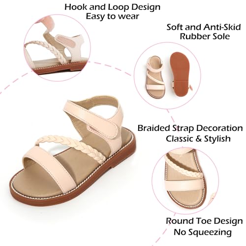 Image of PHIRAMIN Toddler Flower Girl Sandals - Girl Dress Shoes Toddler Little Kid Wedding Party