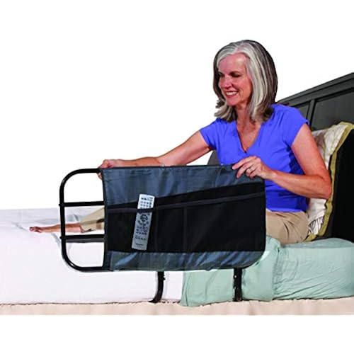 Able Life 4-Pocket Bed Rail Organizer Pouch, Hanging Bedside Caddy with Mesh Pockets for Easy Access Storage, Bedrail Accessory Bag, Compatible with the Able-Life Bedside Extend-A-Rail