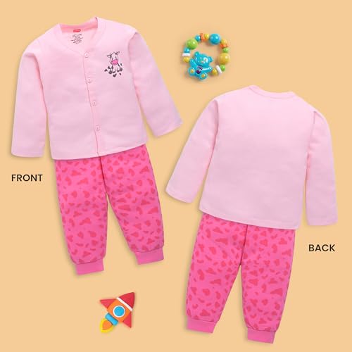 Image of LuvLap Baby Boys & Girls Full Sleeve100% Cotton Jhabla & Pyjama Sets Pack of 2