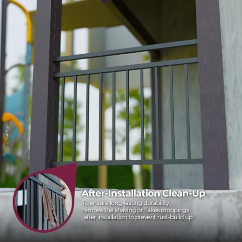 CR Home Metal Railing Kit for Deck, Modern Black Deck Railing with Balusters, 4ft Wide x 32in Tall