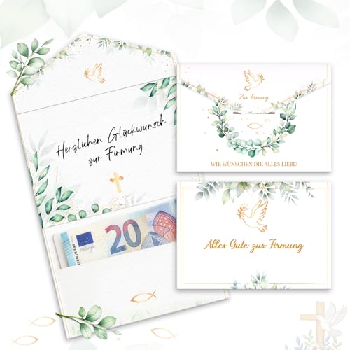 WenmthG Geldgeschenk Firmung Verpackung – Firmungskarte Geschenke für Mädchen & Jungen, Glückwunschkarte zur Firmung, Geldgeschenk Umschlag 16 × 11 cm