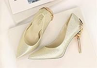 High Heels Frosted High Heel Suede Pointed Wild Lady Wedding Shoes Light Gold Forty 9865695839 Book Cover