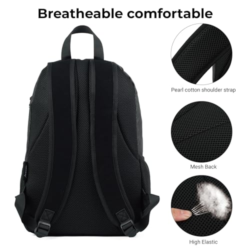 Naisway Travel laptop Backpack, Ultra Thin Durable Laptop Large Capacity Backpack, Backpack for College Students, 15.6 laptop backpack for Men and Women (Black) - Image 5