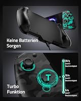 PALPOW Schalter-Controller, kompatibel mit Switch/OLED, Luminpad ergonomischer Schalter, Handheld-Controller, einteiliger Joypad-Ersatz, 7 LED-Farben/Turbo/Mapping – Schwarz (Schwarz Camo) – Ansicht 5