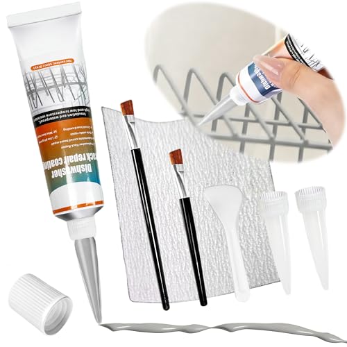 1.7oz Sealant Grey Dishwasher Rack Repair Paint Food-Safe Rust Touch Up Coating Kit Waterproof & High/Low Temperature Resistant Durable Vinyl Rack Rust Fix for Dishwashers