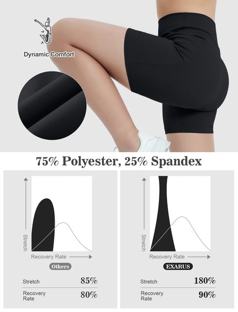 EXARUS Girls 4" Volleyball Dance Shorts with Pockets Youth Biker Spandex Shorts High Waisted2