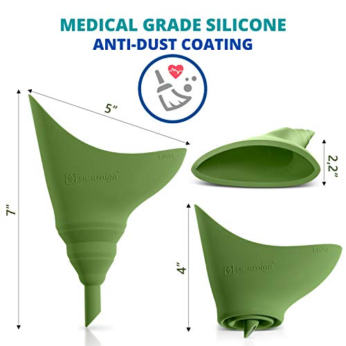 CIRCE CARE 1st Generation SuAmiga Collapsible Female Urination Device (Uniform Soft); Women Pee Funnel with Drawstring Bag;Portable Reusable Female Urinal for Women to Pee Standing Up (Size- Petite)