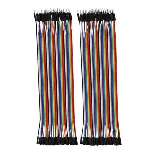 Heevhas 80PCS 40 Pin Jumper Wire Cable Breadboard Ribbon Cables 20cm Male-Female Jumper Cable 24AWG Wire Jumpers for Arduino Breadboard DIY Project