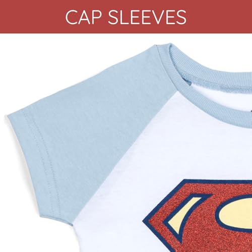 Image of DC Comics Justice League Girls' Glitter Graphic T-Shirt Toddler to Big Kid