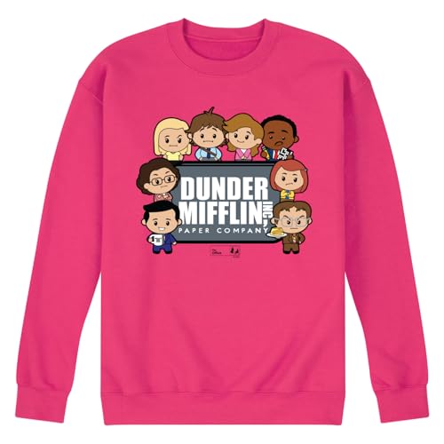 HYBRID APPAREL The Office - Dunder Mifflin Cute Characters - Men's Crew Neck Fleece Pullover