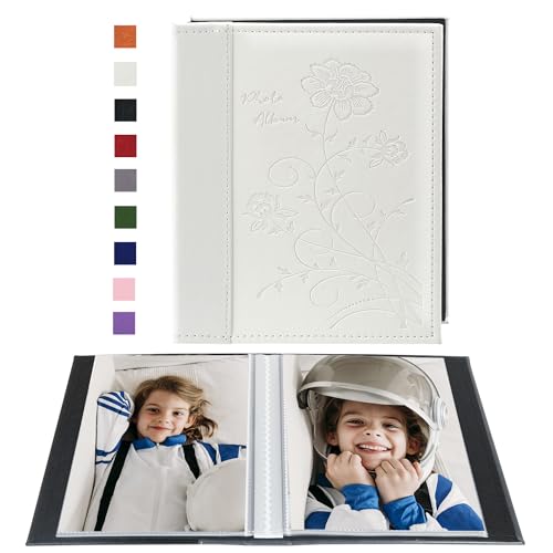 Image of Miaikoe Small Photo Album 6x4 2 Packs, Each Pack Holds 50 Vertical Pictures, Slip in Top Loading Photo Albums Only 10x15cm for Artwork or Postcards Storage (White)