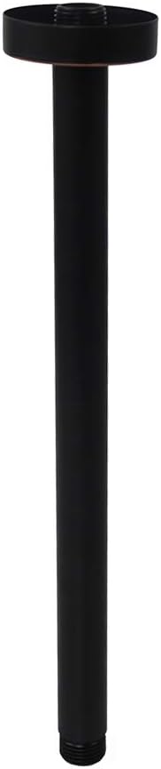 Straight Shower Arm with Flange Ceiling Mount,Extra Long 12 Inch Round Rain Shower Head Extension Arm Replacement,Shower Head Extension Pipe Oil Rubbed Bronze
