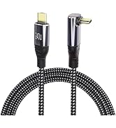 PNGKNYOCN kabel USB C na USB C 240 W 0,5 m, 90 stopni PD3.1 5A USB C, super szybki kabel do ładowania z nylonu...