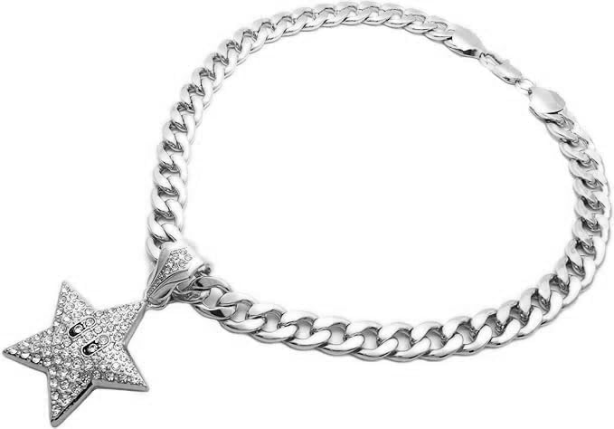 Gold Silver Plated MARIO STAR Iced Bling Charm Pendant 10mm 18" 20" 24" 30" Cuban Chain Bling Necklace Hip Hop Rapper Style Jewelry Accessory