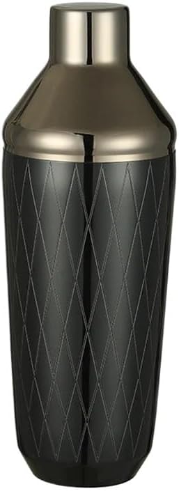 500mL Cocktail Shaker Bartender Mixing Tool With Diamond Pattern, Built-in Strainer Measurement Markings For Home Bar(500ml Gold Plated)