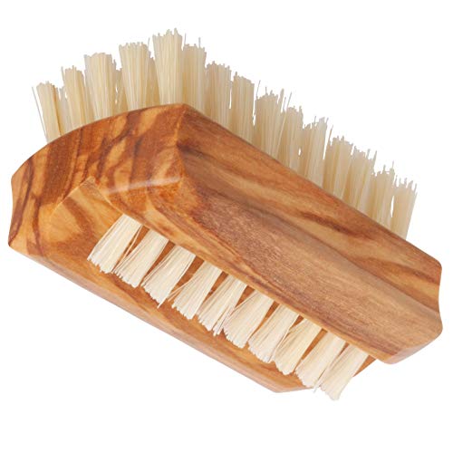 Redecker Natural Pig Bristle Travel Nailbrush With Waxed Olive Wood Handle, 2-1/4-Inches #TOP1