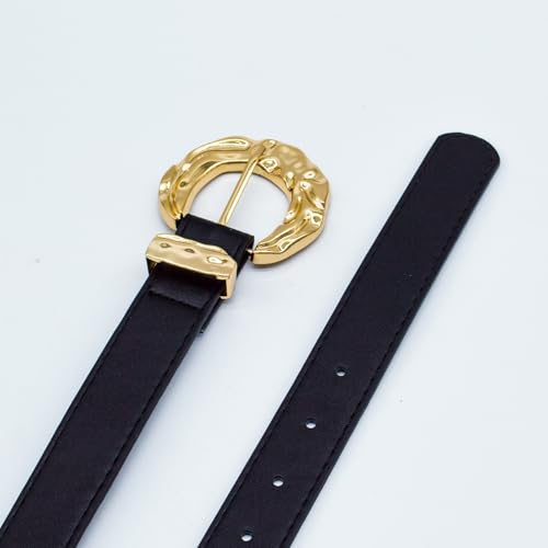 Womens Leather Belts for Jeans Pants Dresses Fashion Casual Ladies Waist Belt with Gold Buckle4