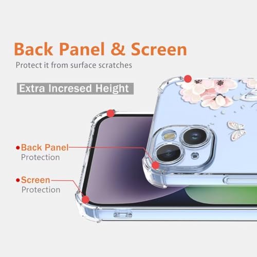 YUEQIAN Case for Honor X6b, Fashion Flower Cartoon Pattern Clear Cover - Image 4