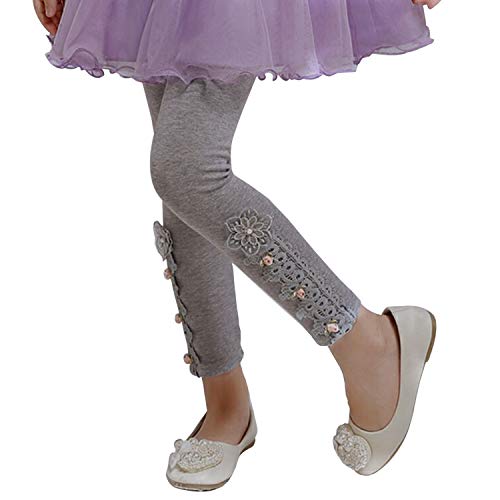 Girls Footless Leggings Lace Bootcut Tights Summer Stockings Pants Ankle Length