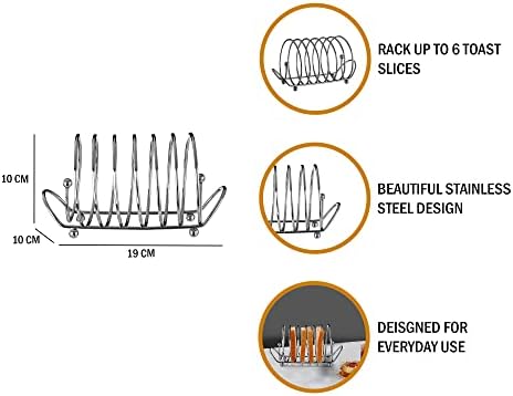 Premier Housewares Toast Rack / Chrome / Spiral Design / Cooling Rack / Breakfast / Serving Holder - 6 Slots