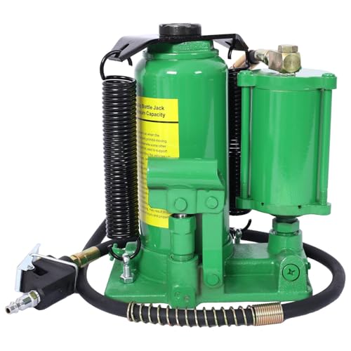 FRITHJILL 12 Ton(24,000 LB) Air Hydraulic Bottle Jack with Manual Handle and Air Pump for Auto Repair Lift Truck Car, 9.8-19.3 inch Lifting Range, Green