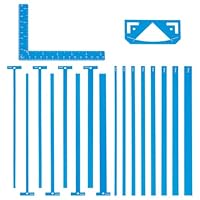UNICRAFTALE Flexibles Lineal Set Aus Acryl Zum Buchbinden Buchbindepaket Blaues Buchbinden Einfaches Scrapbooking Werkzeug 18 Stück T Förmige Lineale Zum Buchbinden Scrapbooking Werkzeuge Zubehör